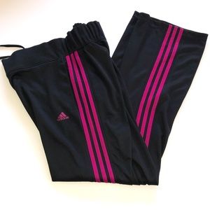Adidas Black and Pink Track Pants